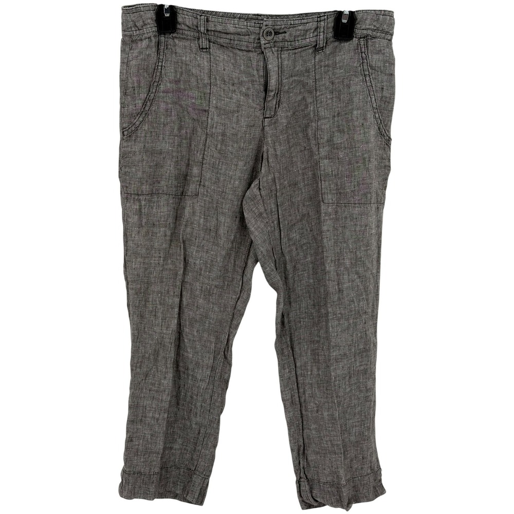 Horny Toad Pants Womens 6 Gray Lithe Capri Crop Linen Breathable Travel Summer